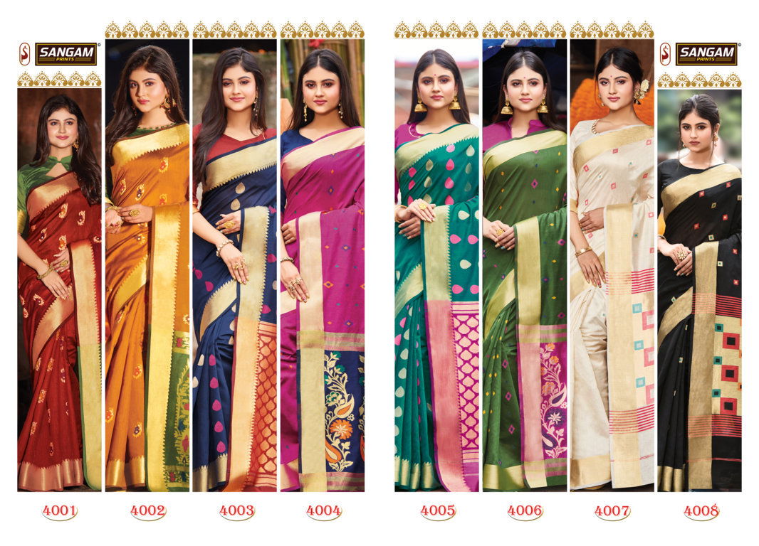 Sangam Aaradhya Latest Fancy Designer Festive Wear Heavy  Handloom Cotton Saree Collection
